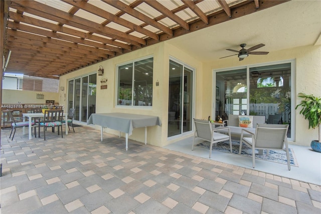 801 NW 156th Ave, Pembroke Pines, FL 33028 - view of patio featuring outdoor dining space and a ceiling fan