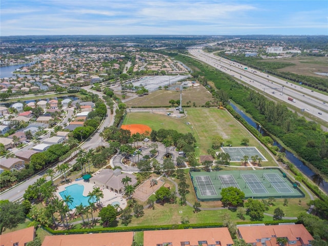 801 NW 156th Ave, Pembroke Pines, FL 33028 - aerial view of property's location with a major roadway and a pool