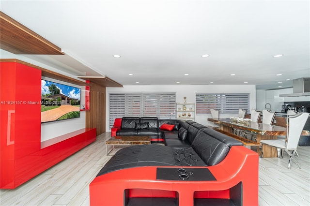 3404 Garden Ln, Miramar, FL 33023 - living area with wood finished floors and recessed lighting