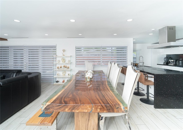 3404 Garden Ln, Miramar, FL 33023 - dining space with light wood-type flooring and recessed lighting