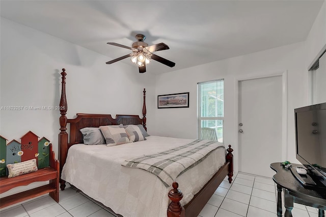 7340 SW 123rd Ter, Pinecrest, FL 33156 - bedroom featuring light tile patterned flooring and ceiling fan