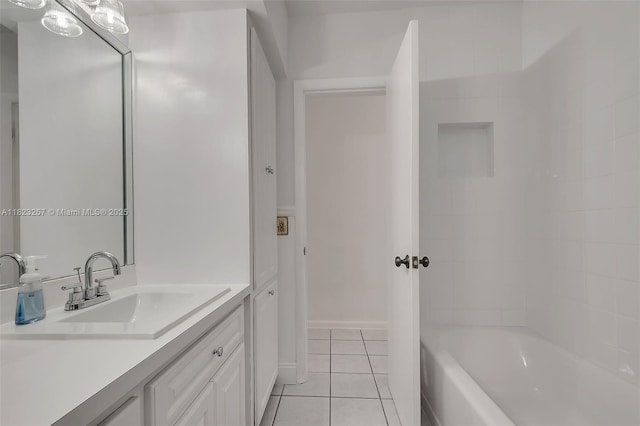 7340 SW 123rd Ter, Pinecrest, FL 33156 - full bath featuring tile patterned floors, vanity, and bathing tub / shower combination