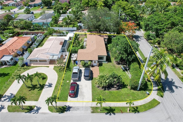 1395 NE 178th St, North Miami Beach, FL 33162 - aerial perspective of suburban area with property boundaries highlighted