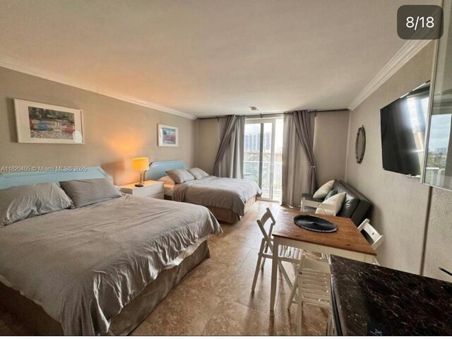 19201 Collins Ave, Sunny Isles Beach, FL 33160 - bedroom featuring crown molding