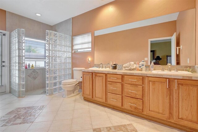 20406 SW 54th Pl, Pembroke Pines, FL 33332 - full bath with a walk in shower, double vanity, and tile patterned floors
