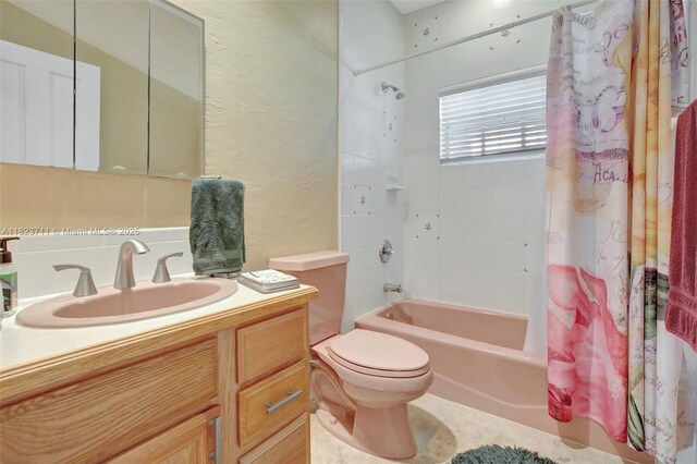 20406 SW 54th Pl, Pembroke Pines, FL 33332 - full bath with a textured wall, shower / bath combo, and vanity