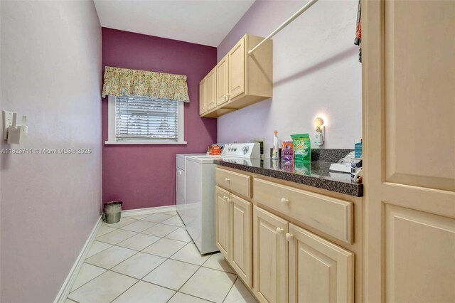 20406 SW 54th Pl, Pembroke Pines, FL 33332 - washroom with washer and dryer, cabinet space, and light tile patterned floors