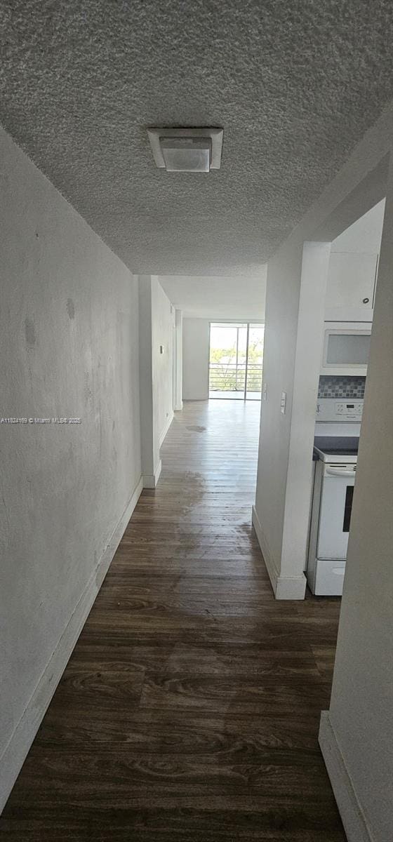 3660 NE 166th St Unit 503, North Miami Beach, FL 33160 - hallway featuring wood finished floors and a textured ceiling