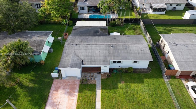 9351 SW 53rd St, Miami, FL 33165 - view from above of property featuring a pool area