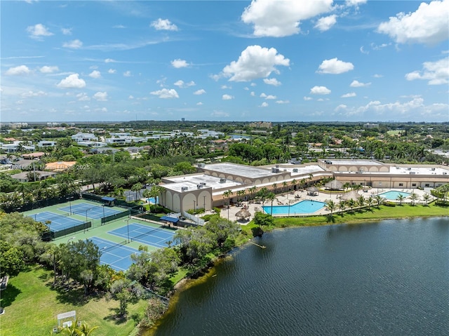 272 Fairway Cir Unit 98, Weston, FL 33326 - drone / aerial view of a pool area and a nearby body of water