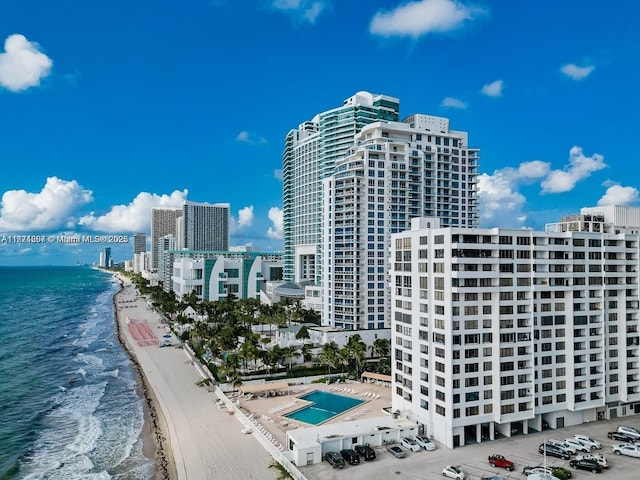 3505 S Ocean Dr Unit 419, Hollywood, FL 33019 - view of property with view of water and beach and a view of city