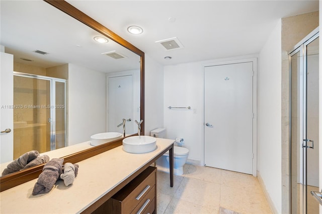 495 Brickell Unit 5705, Miami, FL 33131 - bathroom featuring vanity and a stall shower
