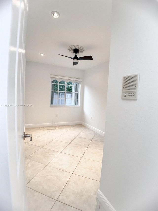 14332 SW 38th Ter, Miami, FL 33175 - tiled spare room with a ceiling fan and recessed lighting