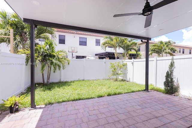3324 W 90, Hialeah, FL 33018 - fenced backyard featuring a patio and ceiling fan
