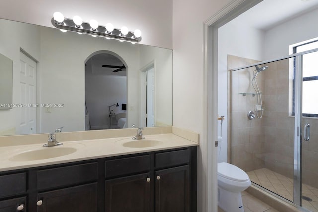 3324 W 90, Hialeah, FL 33018 - full bathroom with double vanity, a stall shower, and tile patterned flooring