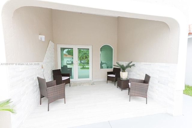 3813 SW 149th Pl, Miami, FL 33185 - view of patio with a wooden deck and french doors
