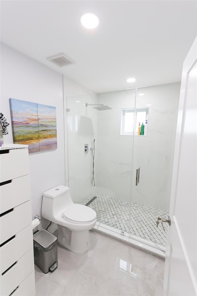 3813 SW 149th Pl, Miami, FL 33185 - full bathroom with a stall shower, marble finish flooring, recessed lighting, and vanity