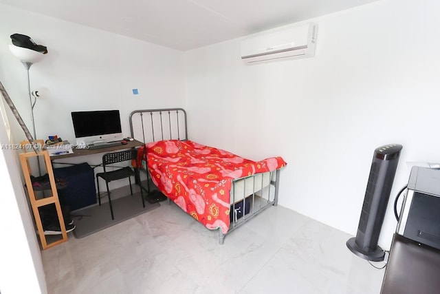 3813 SW 149th Pl, Miami, FL 33185 - bedroom featuring a wall mounted AC and marble finish flooring