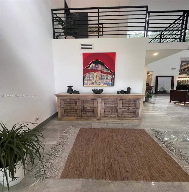 5811 SW 33rd Ter, Hollywood, FL 33312 - living room with a high ceiling and marble tiled flooring