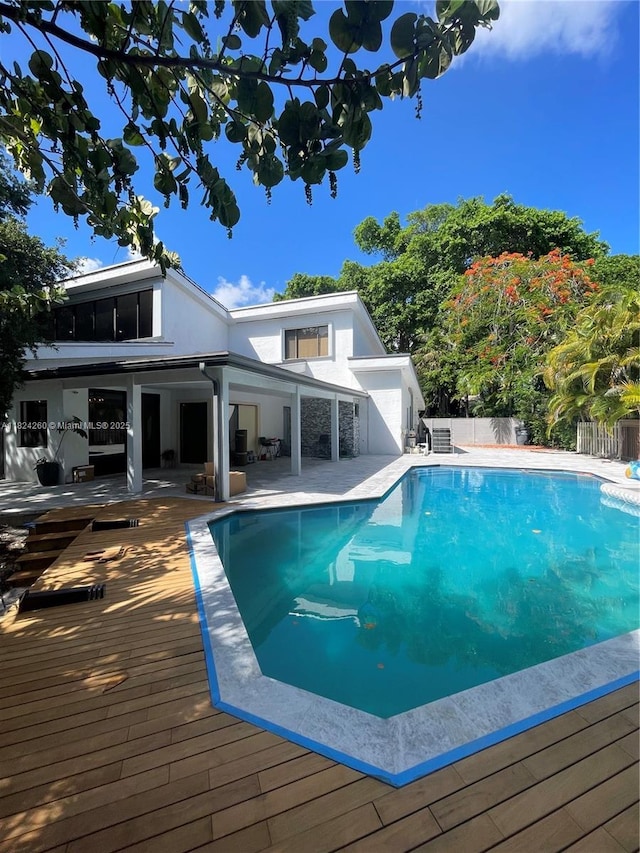 5811 SW 33rd Ter, Hollywood, FL 33312 - view of pool with a wooden deck