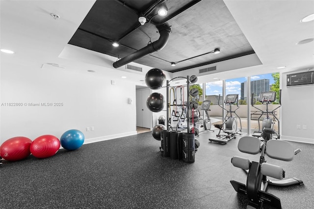 1861 NW S River Dr Unit Ph-01, Miami, FL 33125 - exercise room featuring baseboards