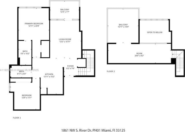 1861 NW S River Dr Unit Ph-01, Miami, FL 33125 - view of room layout