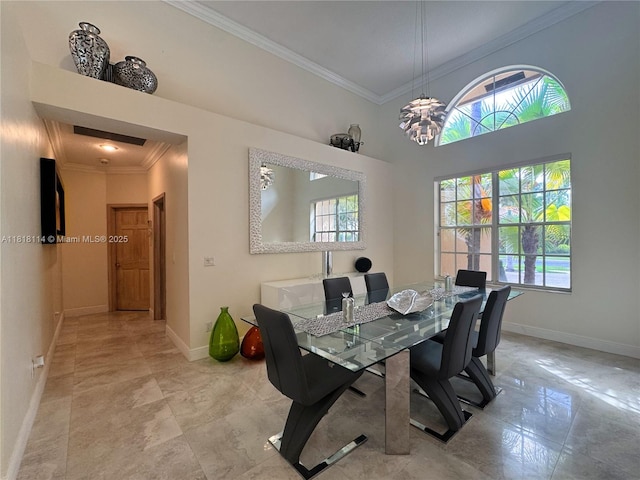 375 Sabal Way, Weston, FL 33326 - dining area with ornamental molding and plenty of natural light