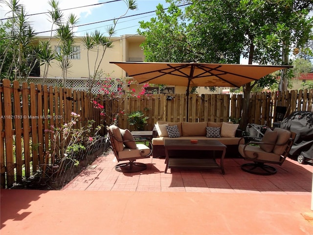 6680 SW 41st Pl Unit 32, Davie, FL 33314 - view of patio / terrace with an outdoor living space