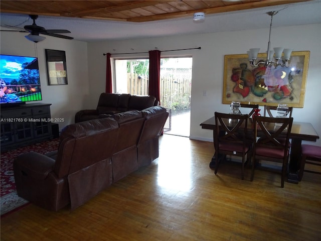 6680 SW 41st Pl Unit 32, Davie, FL 33314 - dining area with a chandelier and dark wood-style flooring