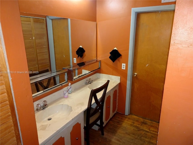 6680 SW 41st Pl Unit 32, Davie, FL 33314 - full bathroom with double vanity and wood finished floors