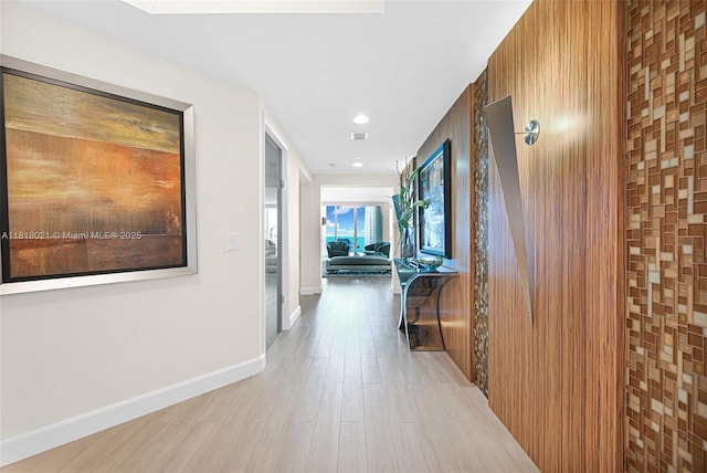 2711 S Ocean Dr Unit 3003, Hollywood, FL 33019 - hallway with light wood-type flooring and recessed lighting