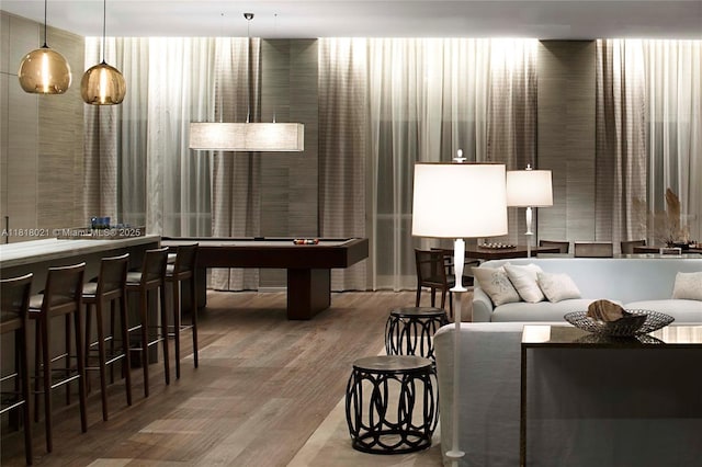2711 S Ocean Dr Unit 3003, Hollywood, FL 33019 - living area featuring wood finished floors and billiards