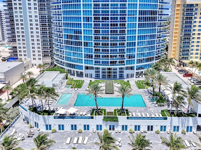 2711 S Ocean Dr Unit 3003, Hollywood, FL 33019 - bird's eye view of a pool area