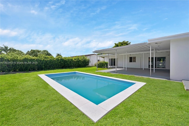 3917 Adams St, Hollywood, FL 33021 - view of swimming pool with a patio and a lawn