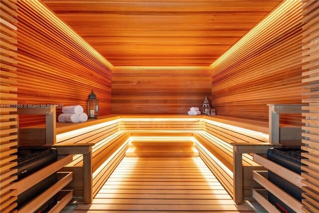 4701 N Meridian Ave Unit 217, Miami Beach, FL 33140 - sauna with wood ceiling
