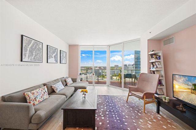 1900 N Bayshore Dr Unit 2514, Miami, FL 33132 - living room featuring a wall of windows