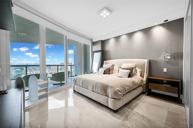 17121 Collins Ave Unit 2304, Sunny Isles Beach, FL 33160 - bedroom with access to outside and a wall of windows