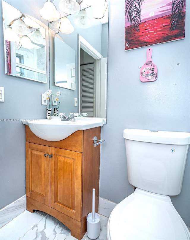 13290 SW 54th Ct, Miramar, FL 33027 - bathroom with vanity and marble look tile flooring