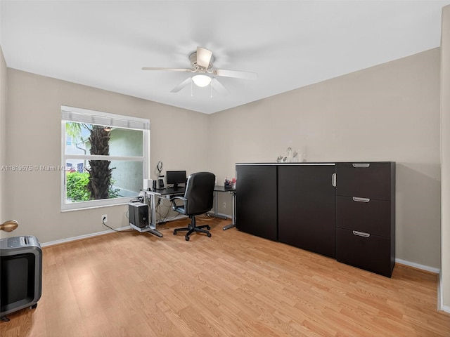 782 Lake Blvd, Weston, FL 33326 - office featuring light wood finished floors and a ceiling fan