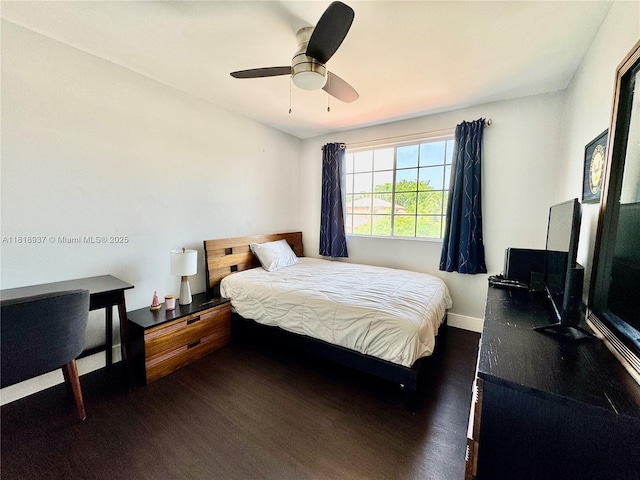 535 SW 181st Way, Pembroke Pines, FL 33029 - bedroom featuring dark wood-style flooring and ceiling fan
