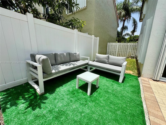535 SW 181st Way, Pembroke Pines, FL 33029 - fenced backyard with an outdoor living space