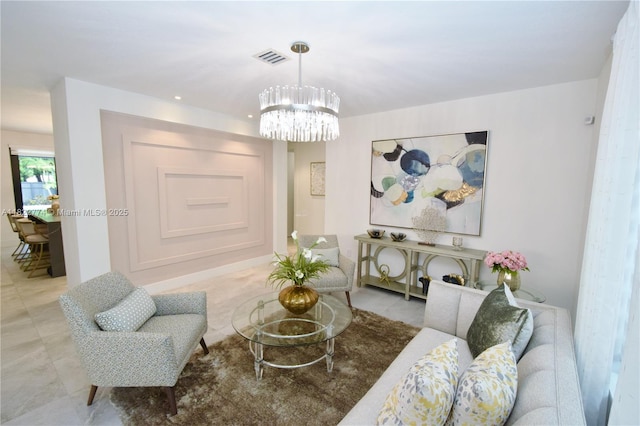21420 SW 127th Pl, Miami, FL 33177 - living area featuring a chandelier