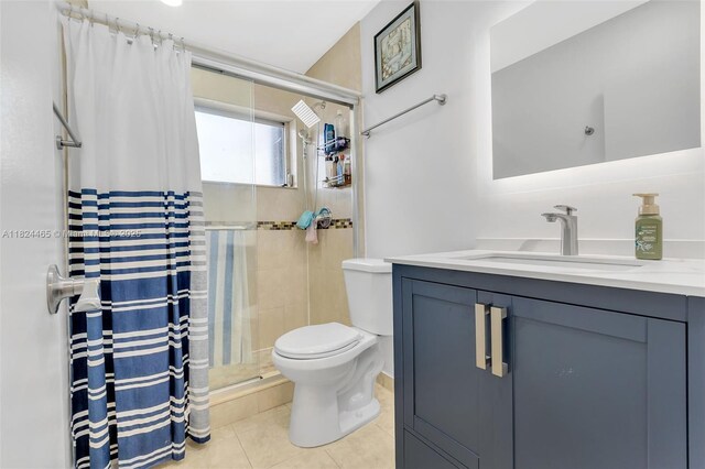 13705 SW 84th St Unit H, Miami, FL 33183 - full bathroom featuring a shower stall, vanity, and tile patterned flooring