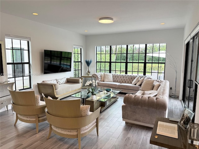 11455 Solstice Cir, Parkland, FL 33076 - living area featuring wood finished floors and recessed lighting