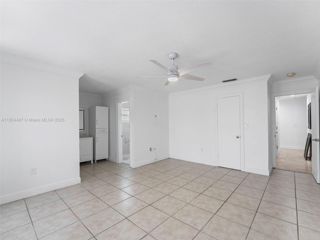 1851 SW 126th Ct, Miami, FL 33175 - unfurnished room featuring a ceiling fan, crown molding, and light tile patterned flooring