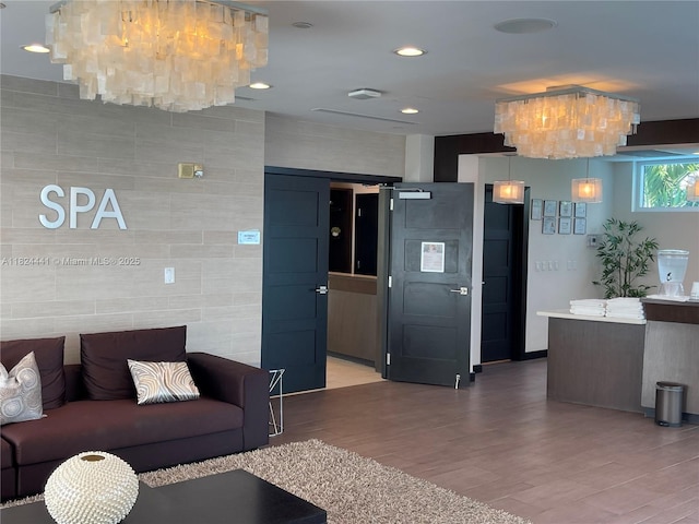 3301 NE 183rd St Unit 2203, Aventura, FL 33160 - building lobby with tile walls and recessed lighting