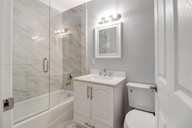 6255 SW 62nd Ct, South Miami, FL 33143 - bathroom featuring combined bath / shower with glass door, vanity, and marble look tiles
