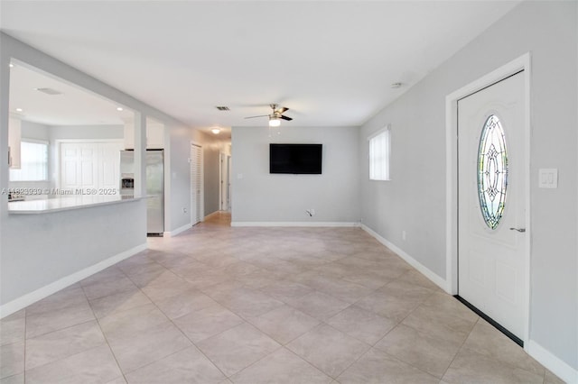 6255 SW 62nd Ct, South Miami, FL 33143 - foyer entrance featuring a ceiling fan and baseboards