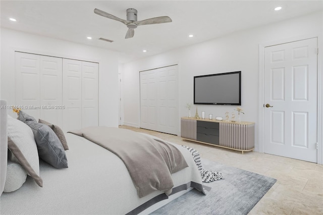 12511 SW 115th Ave, Miami, FL 33176 - bedroom with recessed lighting and a ceiling fan