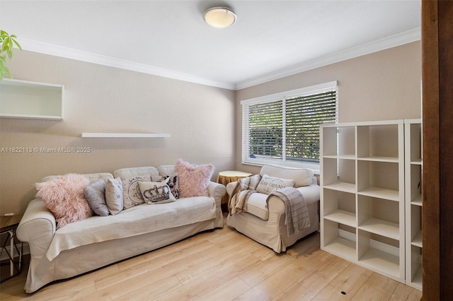 2309 SW 62nd Ct, Miami, FL 33155 - living area featuring ornamental molding and wood finished floors